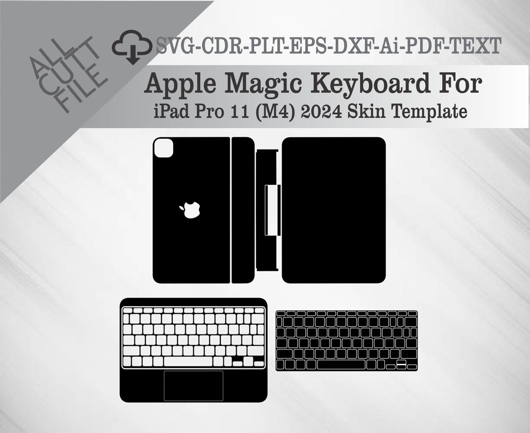 Iphone Keyboard Templete Apple Magic Keyboard for iPad Pro 11 (M4) 2024 Skin Vector Templete ...
