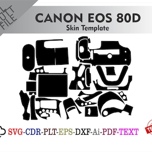 CANON EOS 80D Skin Vector Templete File Skin Die Cut Layout