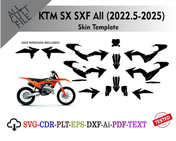 KTM SX SXF All (2022.5-2025) スキン ベクター テンプレート ファイル 