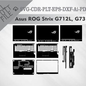 Asus ROG Strix G712L, G731 Skin Vector Templete File Skin Die Cut Layout