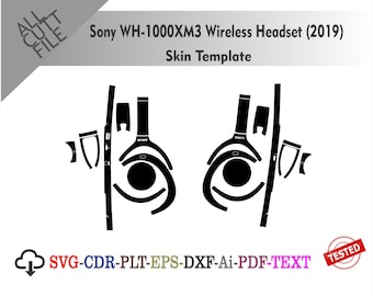 Sony WH-1000XM3 Wireless Headset (2019) Skin Vector Templete File Skin Die Cut Layou