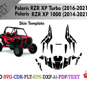 Polaris RZR Xp Turbo (2016-2021) RZR Xp 1000 (2014-2021) Skin Vektor-Template-Datei-Skin-Die-Cut-Layout-Grafik