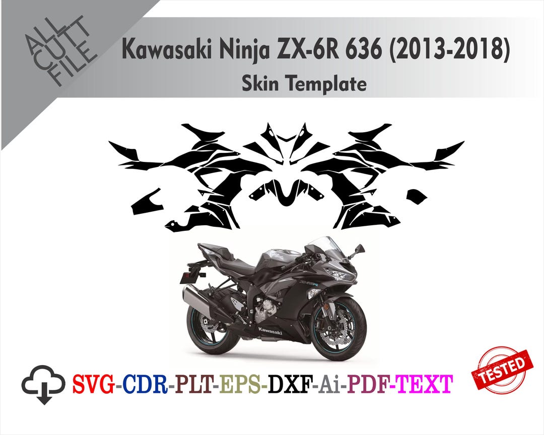 【忍者様】ウィッグオーダーページ Kawasaki Ninja ZX-6R 636 2013-2018 Skin Template Wrap Design