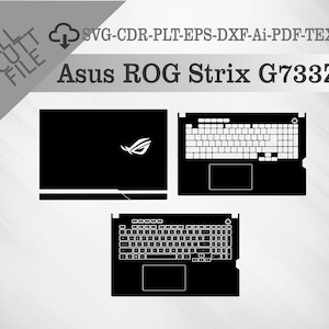Asus ROG Strix G733Z Skin Vector Templete File Skin Die Cut Layout