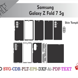 samsung galaxy z fold 7 Skin vector template file skin die cut layout