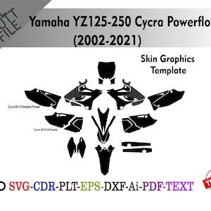 Yamaha YZ125-250 Cycra Powerflow (2002-2021) Skin Vector Templete File Skin Die Cut Layout Graphic