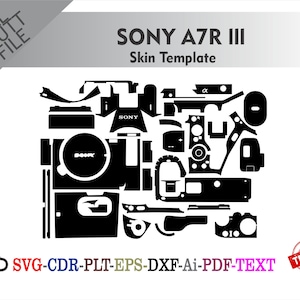 SONY A7R lll Skin vector template file skin die cut layout