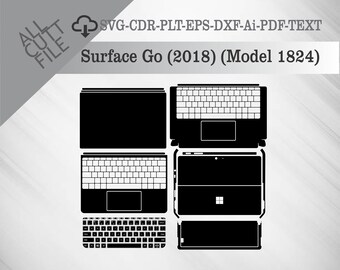Surface Go (2018) (Model 1824) Skin Vector Templete File Skin Die Cut Layout