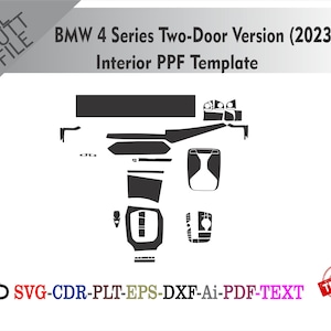 BMW 4-serie tvådörrarsversion (2023) interiör PPF och omslagsmall