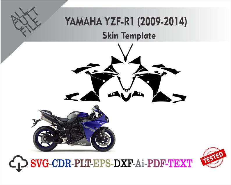YAMAHA YZF-R1 (2009-2014) Skin Vector Templete File - Etsy