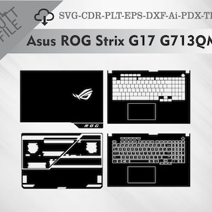 Asus ROG Strix G17 G713QM Skin Vector Templete File Skin Die Cut Layout