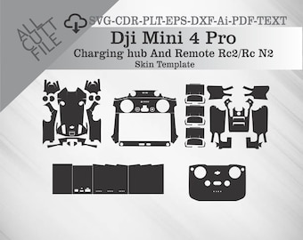 Plantilla vectorial para DJI Mini 4 Pro, diseño troquelado, Cricut