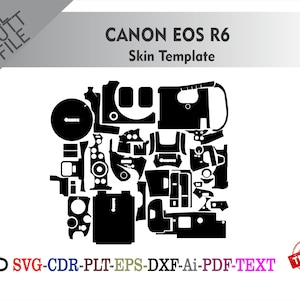 CANON EOS R6 Skin vector template file skin die cut layout
