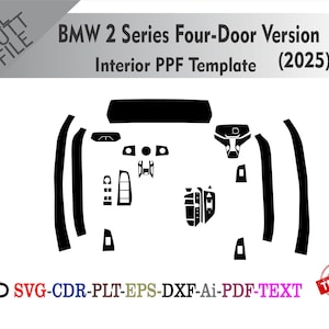 BMW 2-serie fyrdörrarsversion (2025) interiör PPF och omslagsmall
