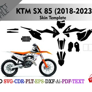 KTM SX 85 (2018-2023) Skin Vector Templete File Skin Die Cut Layout Graphic