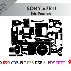 SONY A7R ll Skin vector template file skin die cut layout