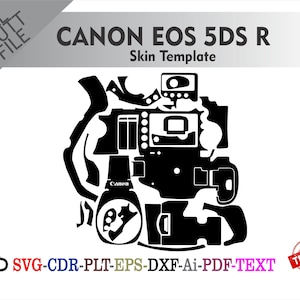 CANON EOS 5DS R Skin Vector Templete File Skin Die Cut Layout