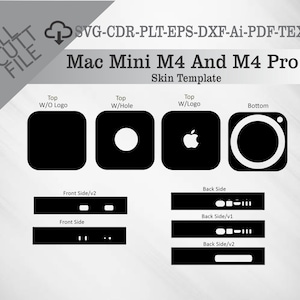 Mac Mini M4 en M4 Pro 2024 Skin Vector Templete File Skin gestanste lay-out