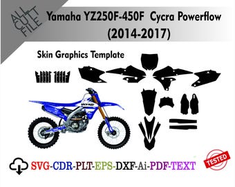 Yamaha YZ250F-450F  Cycra Powerflow (2014-2017) Skin Vector Templete File Skin Die Cut Layout Graphic