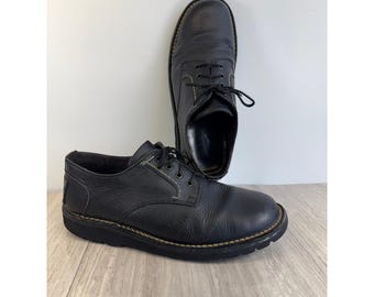 H.S. Trask Oxford Derby Black Bison Leather Mens 11 Rugged Casual Brazil Vibram