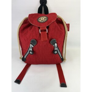 Vintage 90s Esprit Red Canvas Drawstring mini Backpack with Front Pocket 90s Canvas Backpack - Etsy main image 2