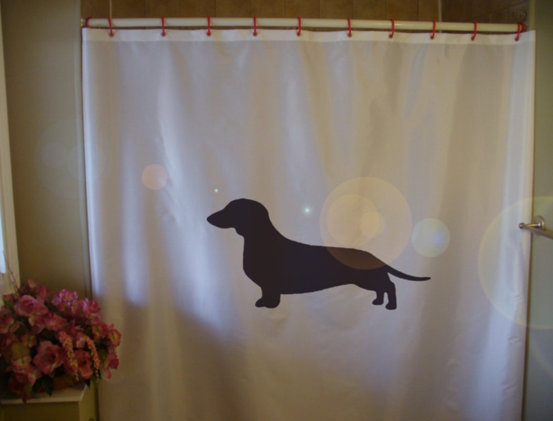 Dachshund Shower Curtain Sausage Dog Breed Wiener Pup Pet Canine Floppy