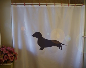 Dachshund Shower Curtain sausage dog breed wiener pup pet canine floppy puppy bathroom decor kids bath curtains custom size waterproof