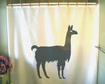 llama shower curtain Andes Andean South America animal bathroom decor kids bath curtains custom size waterproof