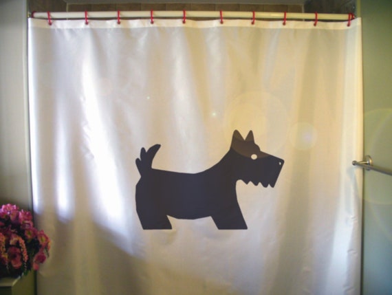 Scottie Dog Shower Curtain Scottish Terrier Breed Tail Fur Etsy