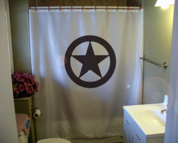 Texas Sheriff Badge Shower Curtain Star Circle Lone State Texas Sheriff Badge Shower Curtain Star, Texas Shower Curtain