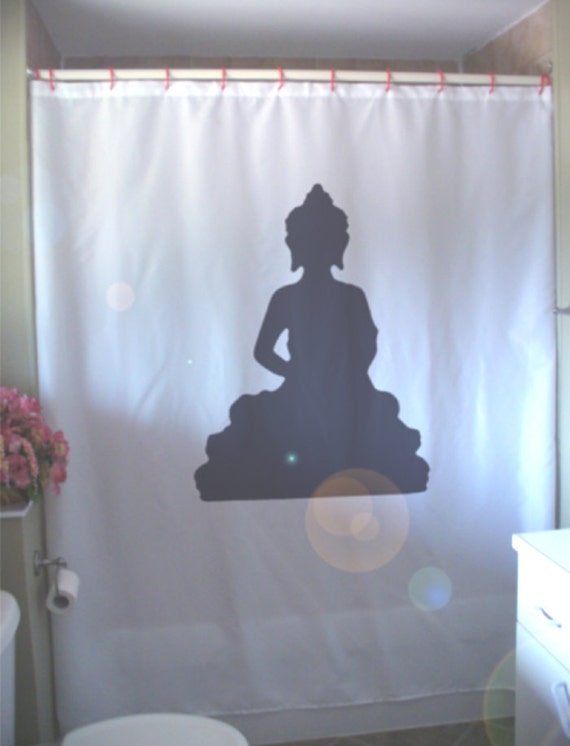 Buddha Statue Dusche Vorhang Buddhistischen Buddhismus Salbei Etsy