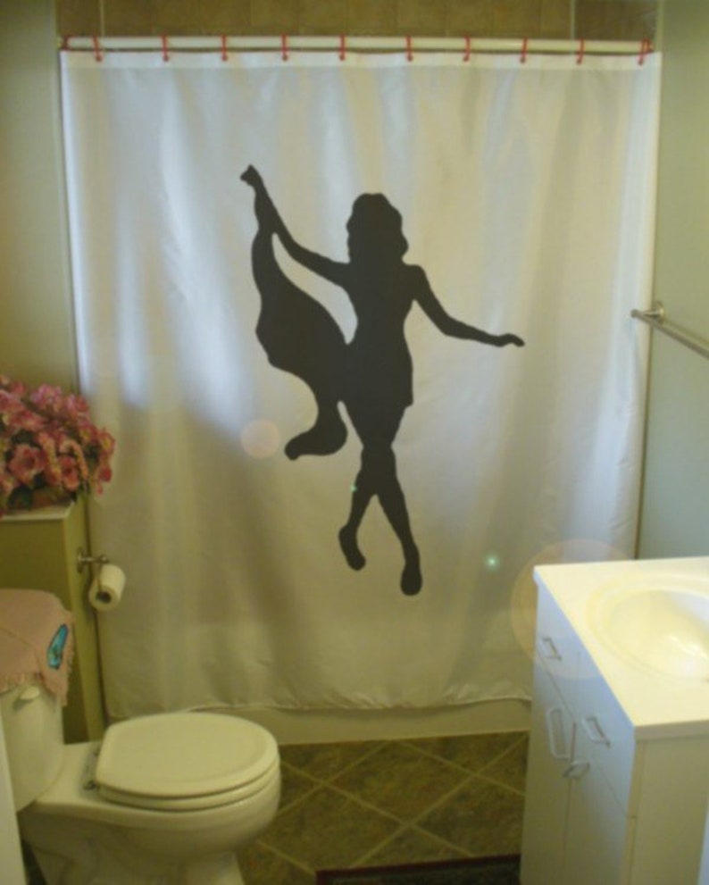 Sexy Girl Shower Curtain Female Lady Woman Take It Off Strip Etsy