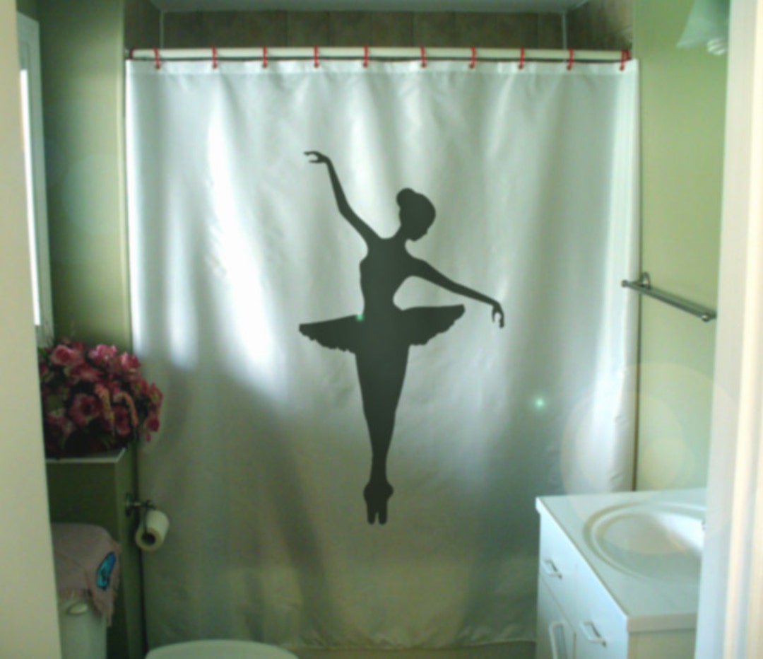 Ballerina Tutu Shower Curtain Ballet Pirouette Dance Balance Art Dancing Bathroom Decor Kids