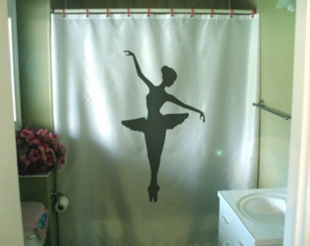 ballerina tutu shower curtain ballet pirouette dance balance art dancing bathroom decor kids bath curtains custom size waterproof