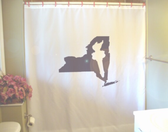 New York Liberty Torch Shower Curtain Statue State Usa Map Etsy
