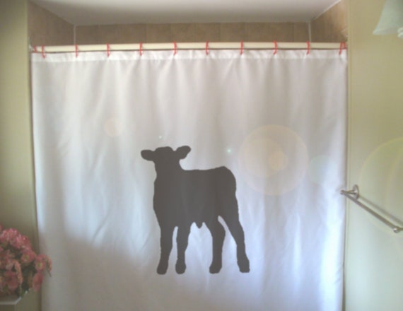 Calf Shower Curtain Baby Cow Cattle Farm Animal Cute Young Etsy