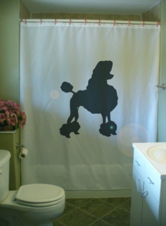 Poodle Shower Curtain Dog Silhouette Pet Pedigree Continental Etsy