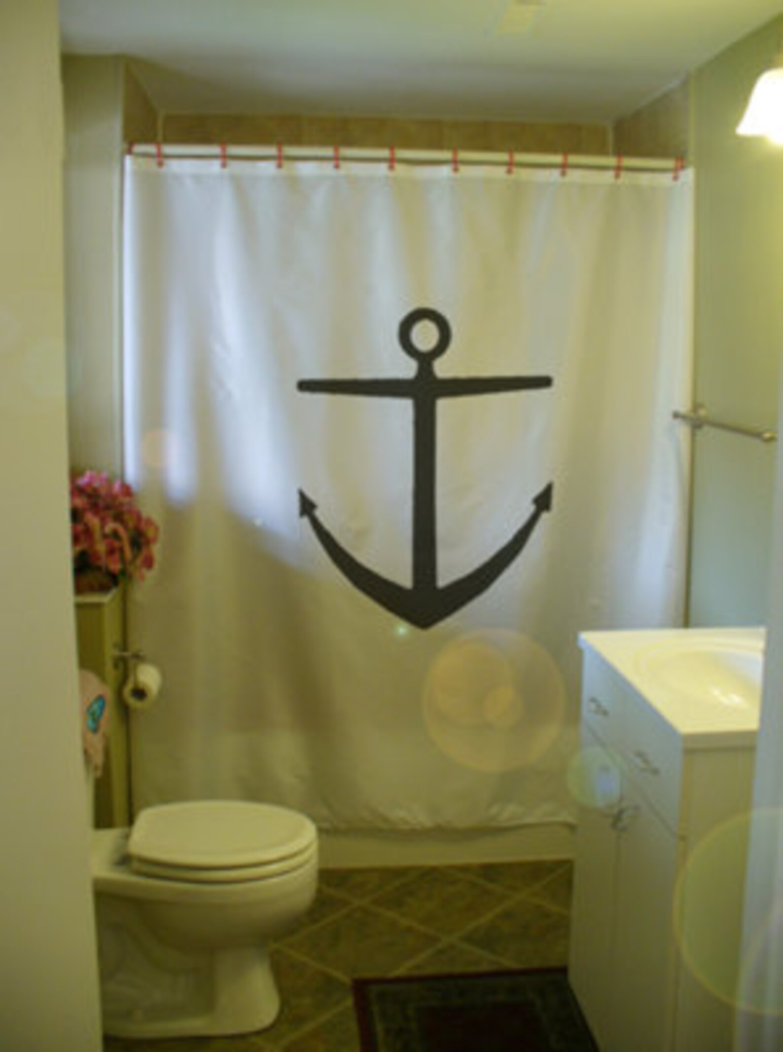 Anchor Ship Shower Curtain Sea Metal Hull Seabed Maritime Nautical