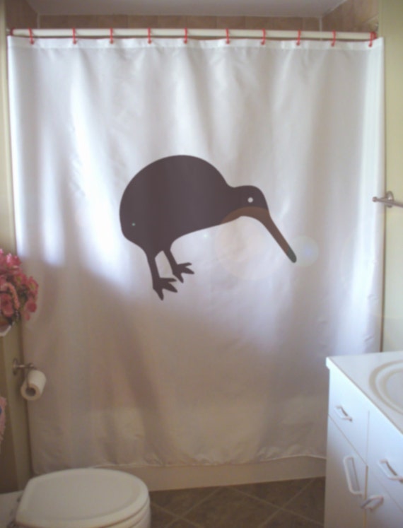 Kiwi Shower Curtain Nz New Zealand Flightless Bird Native Etsy