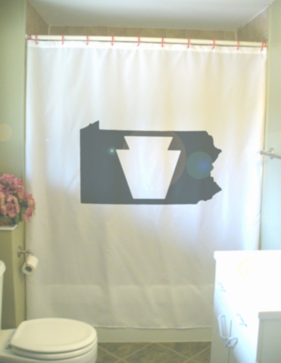 Pennsylvania Keystone Shower Curtain State Usa Map America Etsy