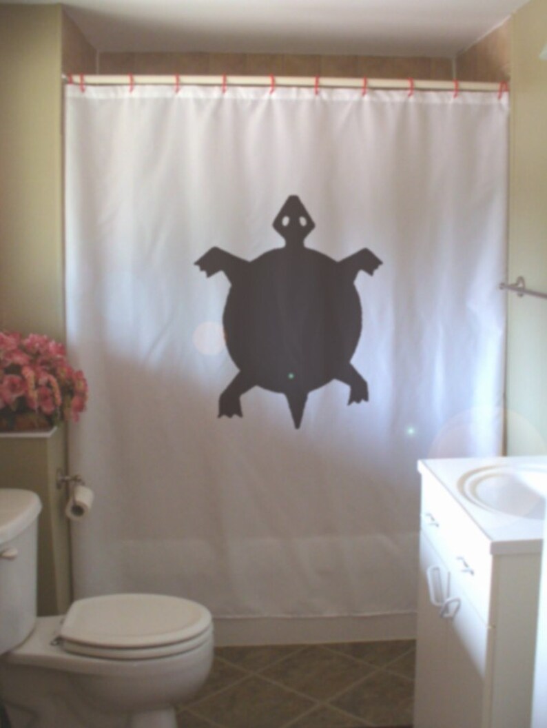 turtle shower curtain native rock art half shell design water reptile bathroom decor kids bath curtains custom size waterproof image 1