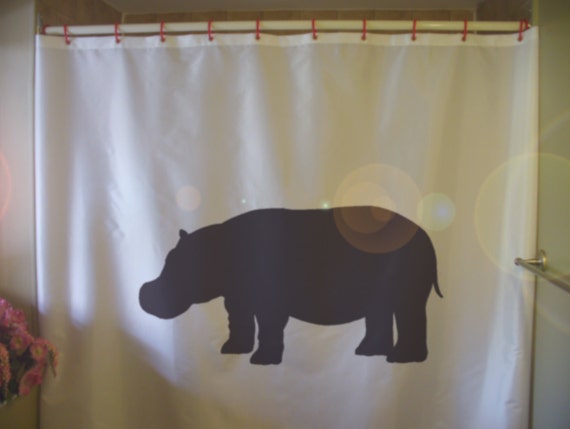 Hippo Shower Curtain Hippopotamus Africa African River Animal Etsy