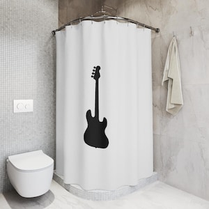 Electric guitar Shower Curtain, rock star bathroom decor, music kids curtains, hall of fame, music instrument, gift for metal music lover