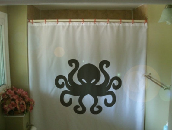 Octopus Shower Curtain Tentacle Eight Ocean Cephalopod Sea