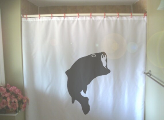 Bass Fish Shower Curtain Lake Peace Game Freshwater Marine Etsy