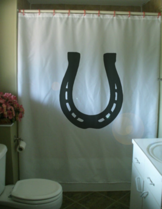 Lucky Horse Shoe Shower Curtain Good Luck Charm Talisman Etsy