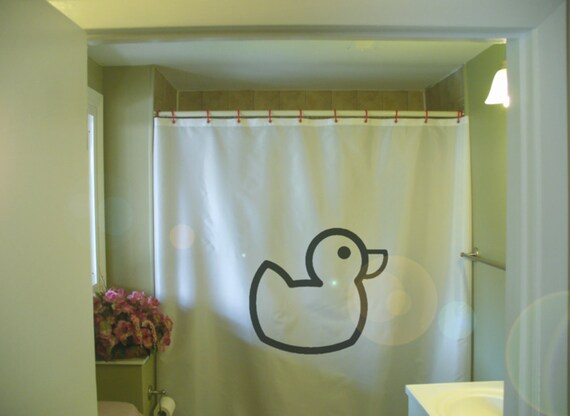 Rubber Duck Shower Curtain Time Fun Ducky Toy Bathroom Decor Etsy