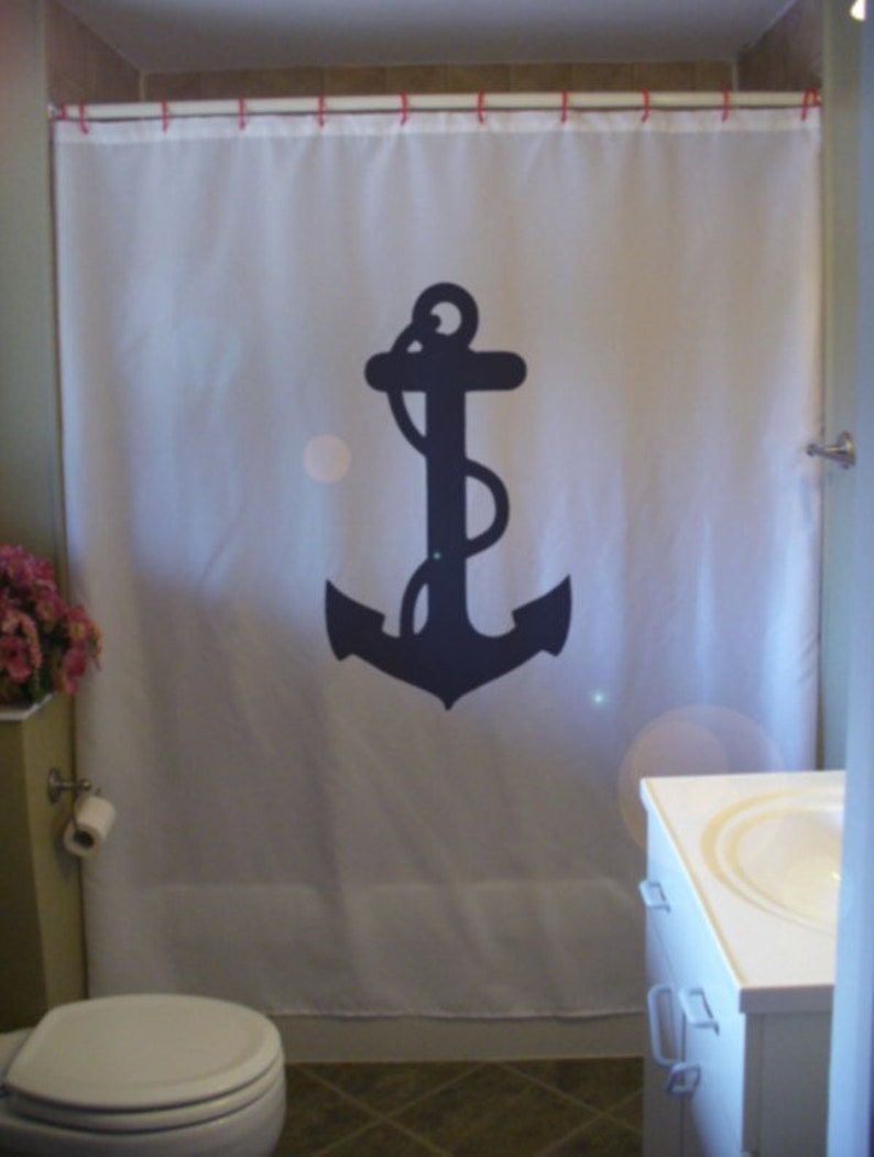 Anchor Rope Shower Curtain Ship Weigh Away Nautical Ocean Sea Etsy