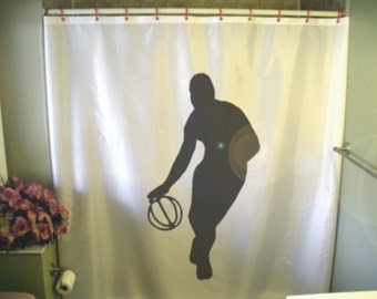 basketball dribble Shower Curtain ball baller net hoop court shoot sport bathroom decor kids bath curtains custom size waterproof