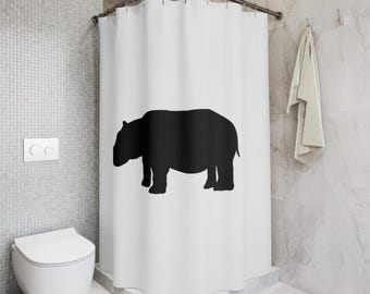 Hippo Shower Curtain: African River Animal Bathroom Decor